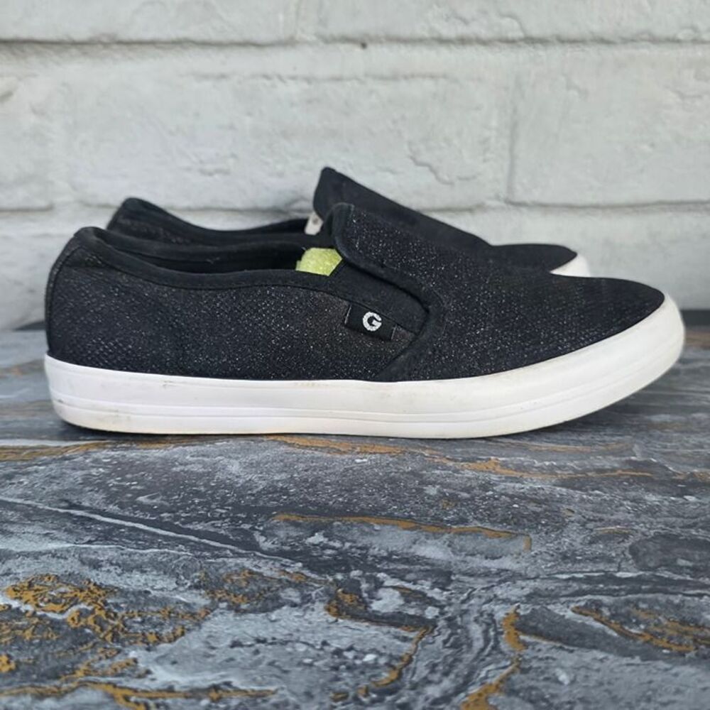 G by Guess GGOCTER2 Black Glitter Sparkly Slip On Sneakers Women’s 6M